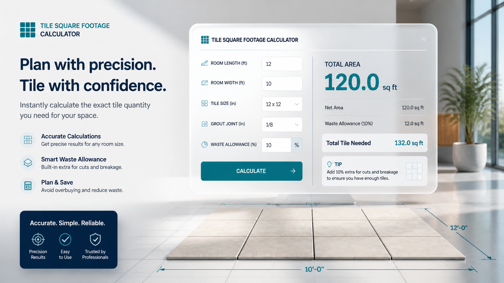 Flair Decos Tile square footage calculator|Free Tile Calculator|Tile Quantity Estimator