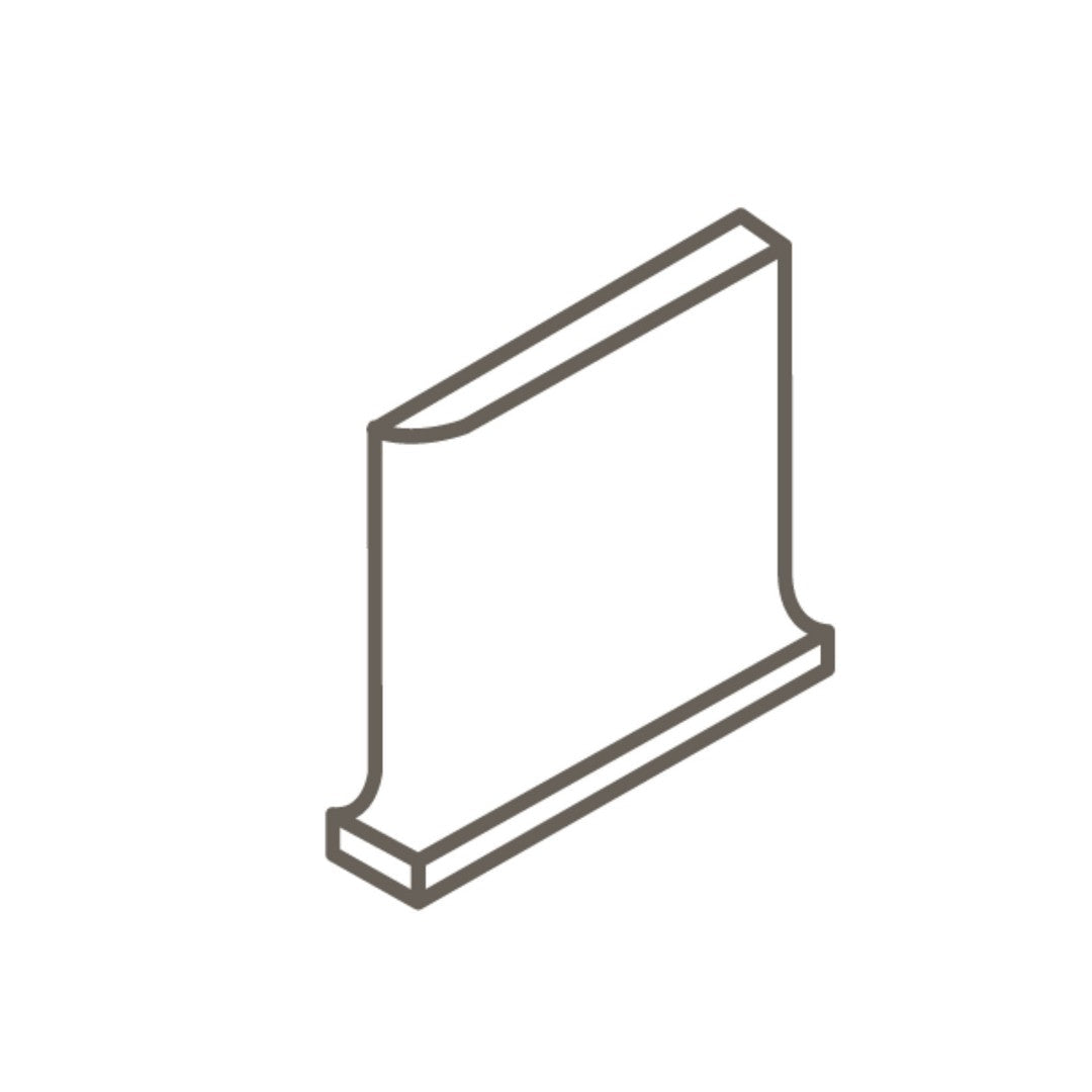 American Olean Color Story 4" x 4" Matte Ceramic Flat Top Cove Base Corner Right