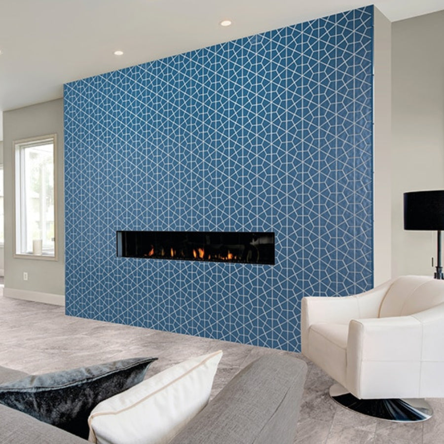 Daltile Stagecraft 12" x 15" Matte Ceramic 6" Kaleidoscope Mosaic