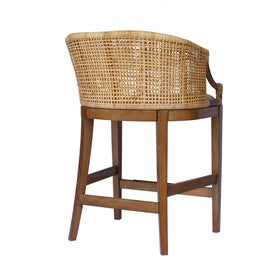 Playa Handcrafted Rattan & Wood Counter Stool 25" H