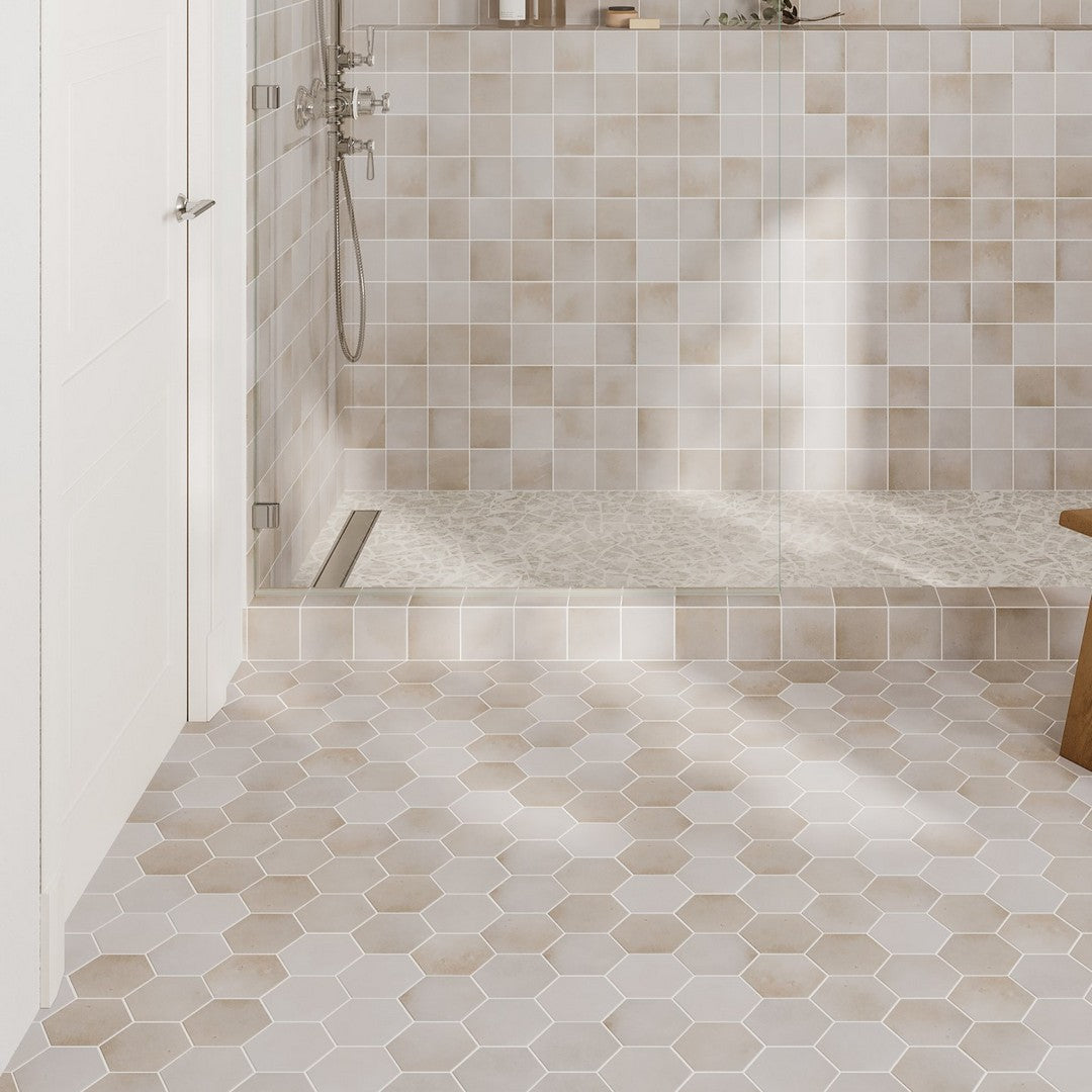 Bedrosians Celine 4" x 4.5" Matte Porcelain Hex Field Tile