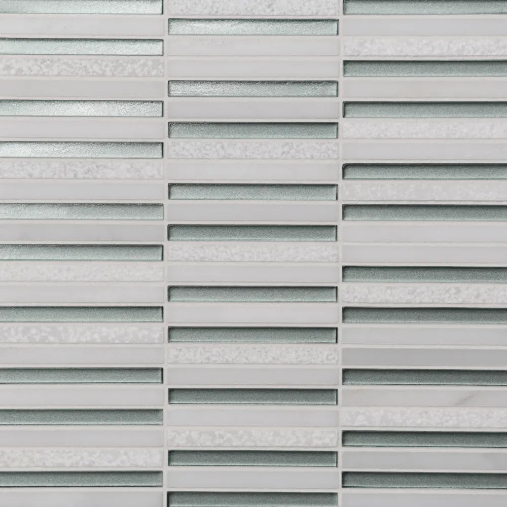 Bedrosians Kaikos 11.75" x 12" Stacked Glass/Stone Mosaic