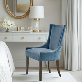 Ultra Upholstered Dining Side Chairs with wood legs (Set of 2)
