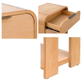 Jameson Modern One Drawer Waterfall Nightstand