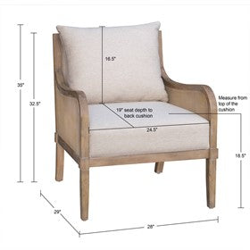 Morgan Cane Accent Chair with Removable Back Cushion