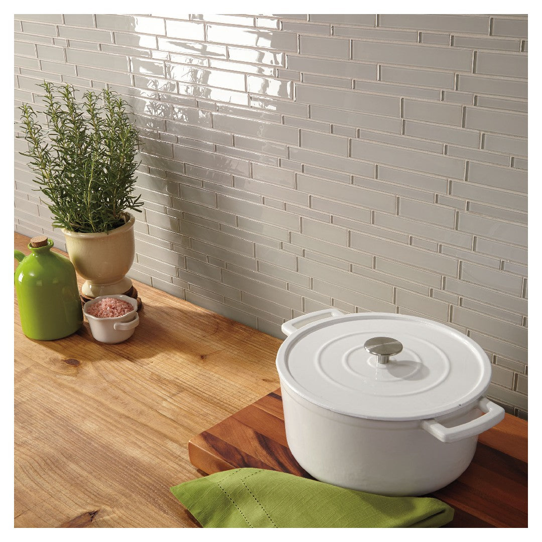 Daltile Amity 11" x 13" Glossy Glass Random Linear Mosaic