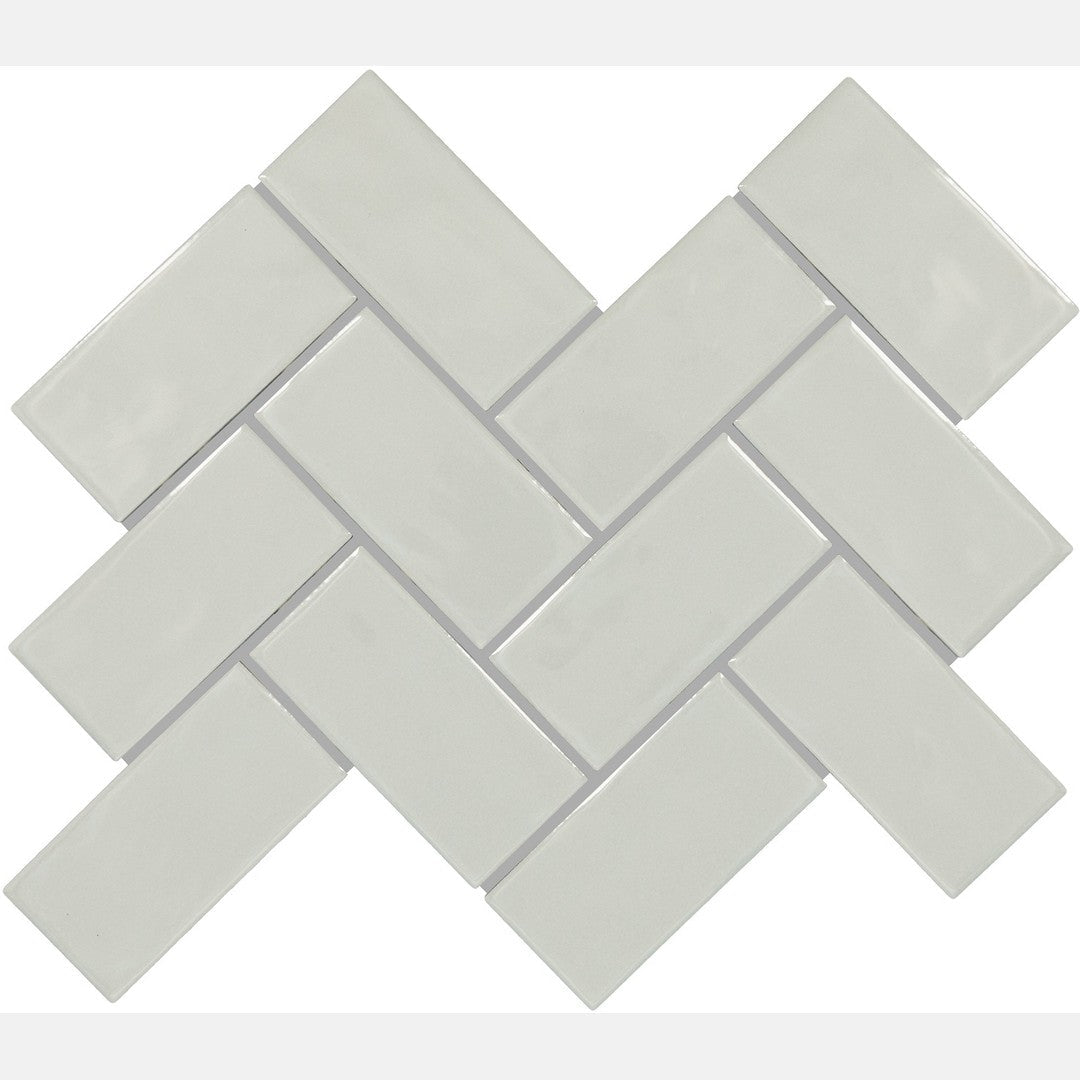 Marazzi Artezen 14" x 12" Glossy Ceramic Herringbone Mosaic
