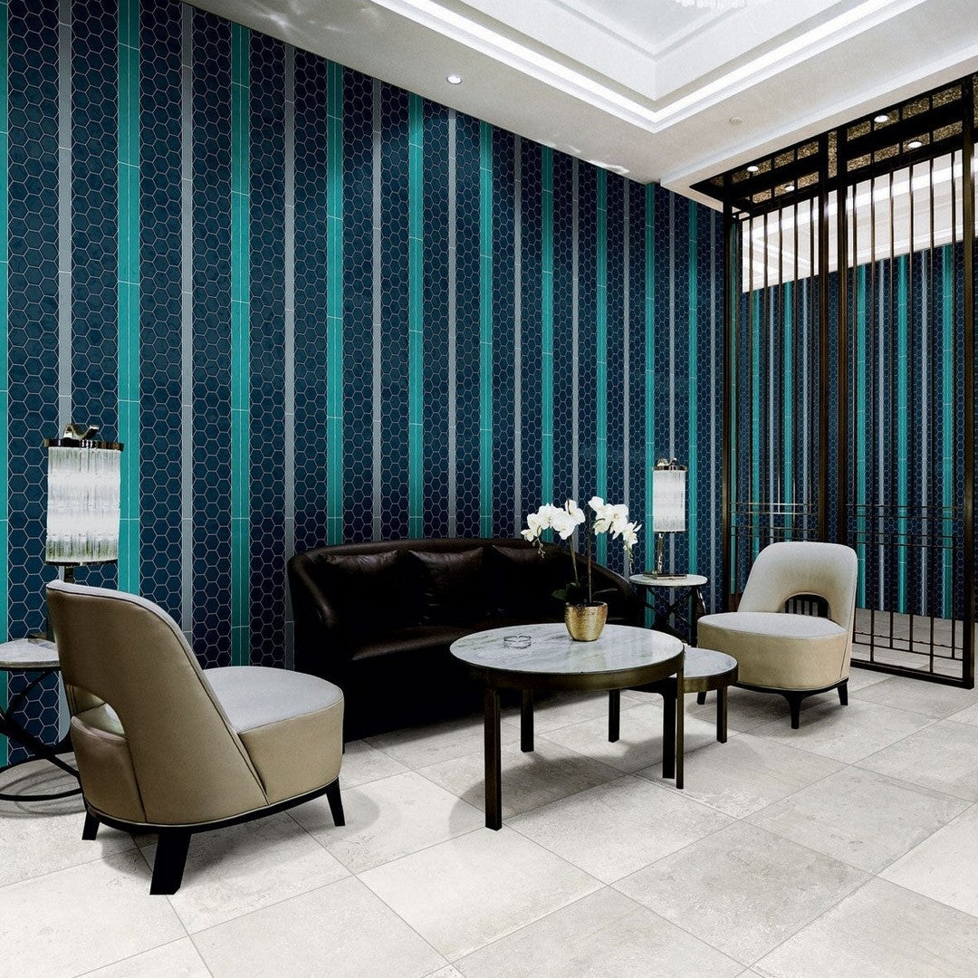 Marazzi Artistic Reflections 12" x 14" Matte Ceramic 3" Hexagon Mosaic