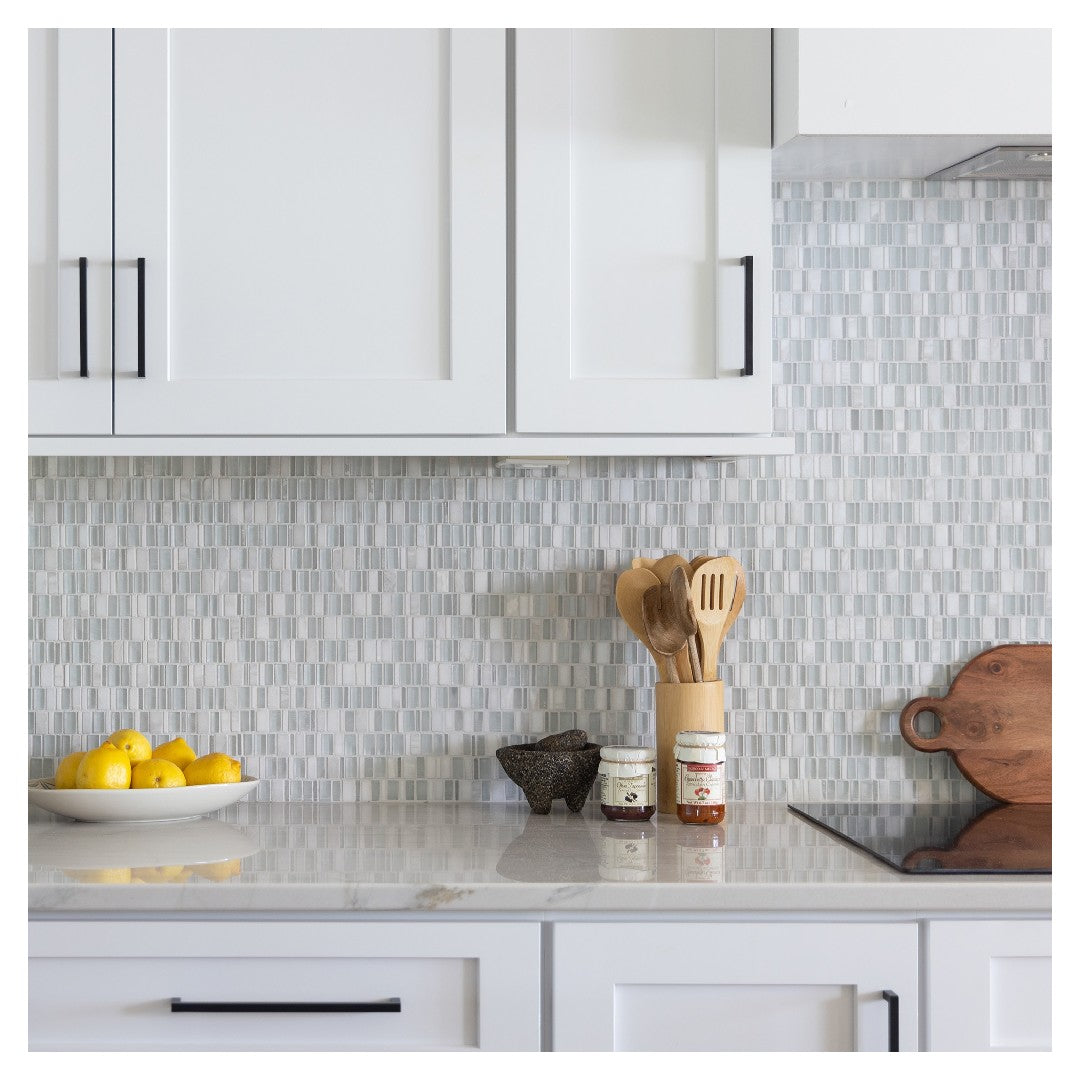 Daltile Clio Mosaics 12" x 12" Glossy Natural Stone 1" Random Decorative Mosaic