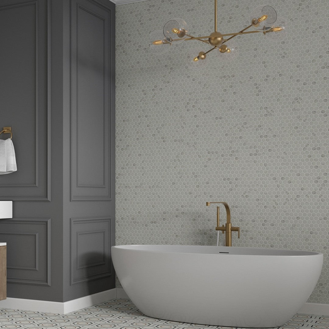 American Olean Clarasea 10" x 12" Matte Hexagon Ceramic Mosaic