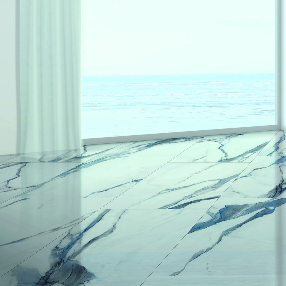Ottimo Ocean Calacatta 12" x 24" Polished Porcelain Tile