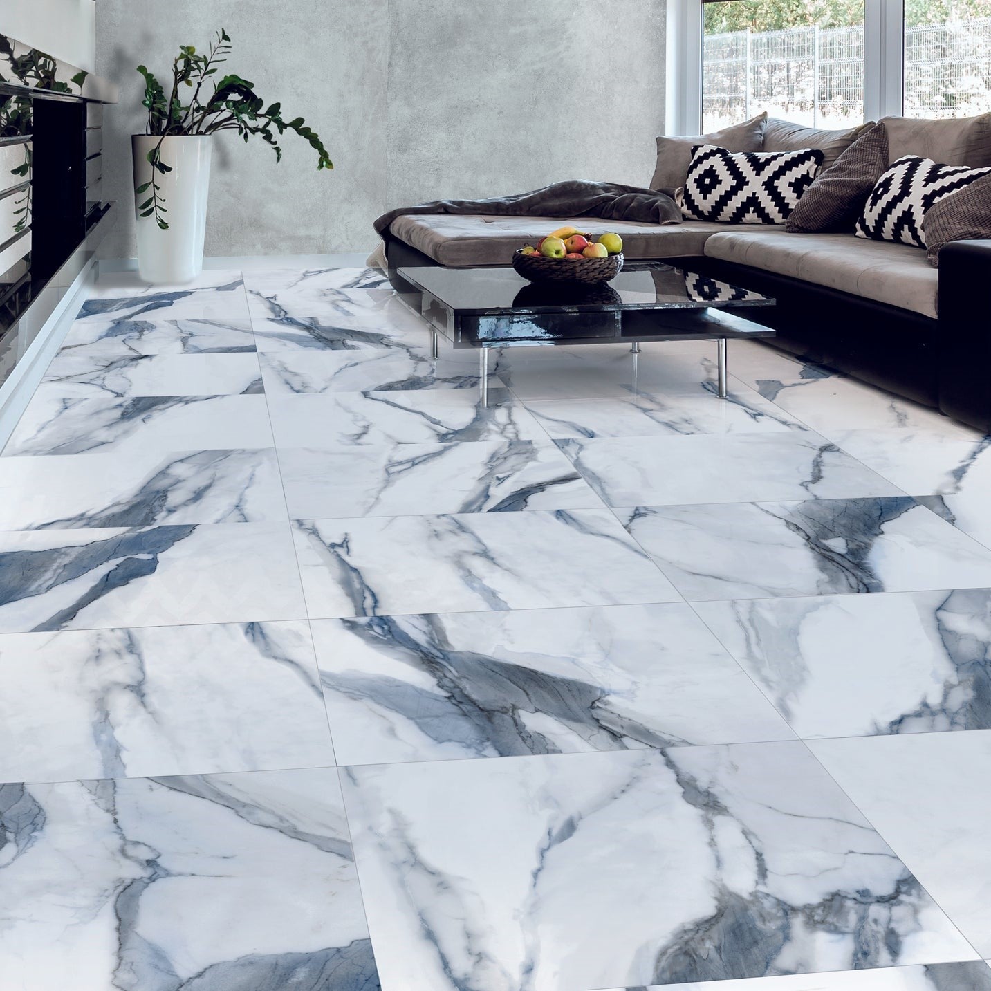 Ottimo Ocean Calacatta 24" x 48" Polished Porcelain Tile