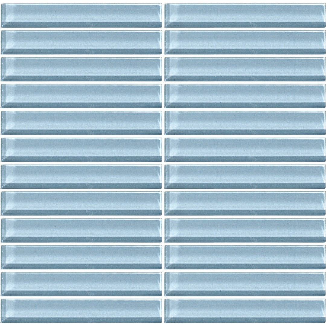 Daltile Color Wave 12" x 12" Matte Glass 1x6" Straight Joint Mosaic