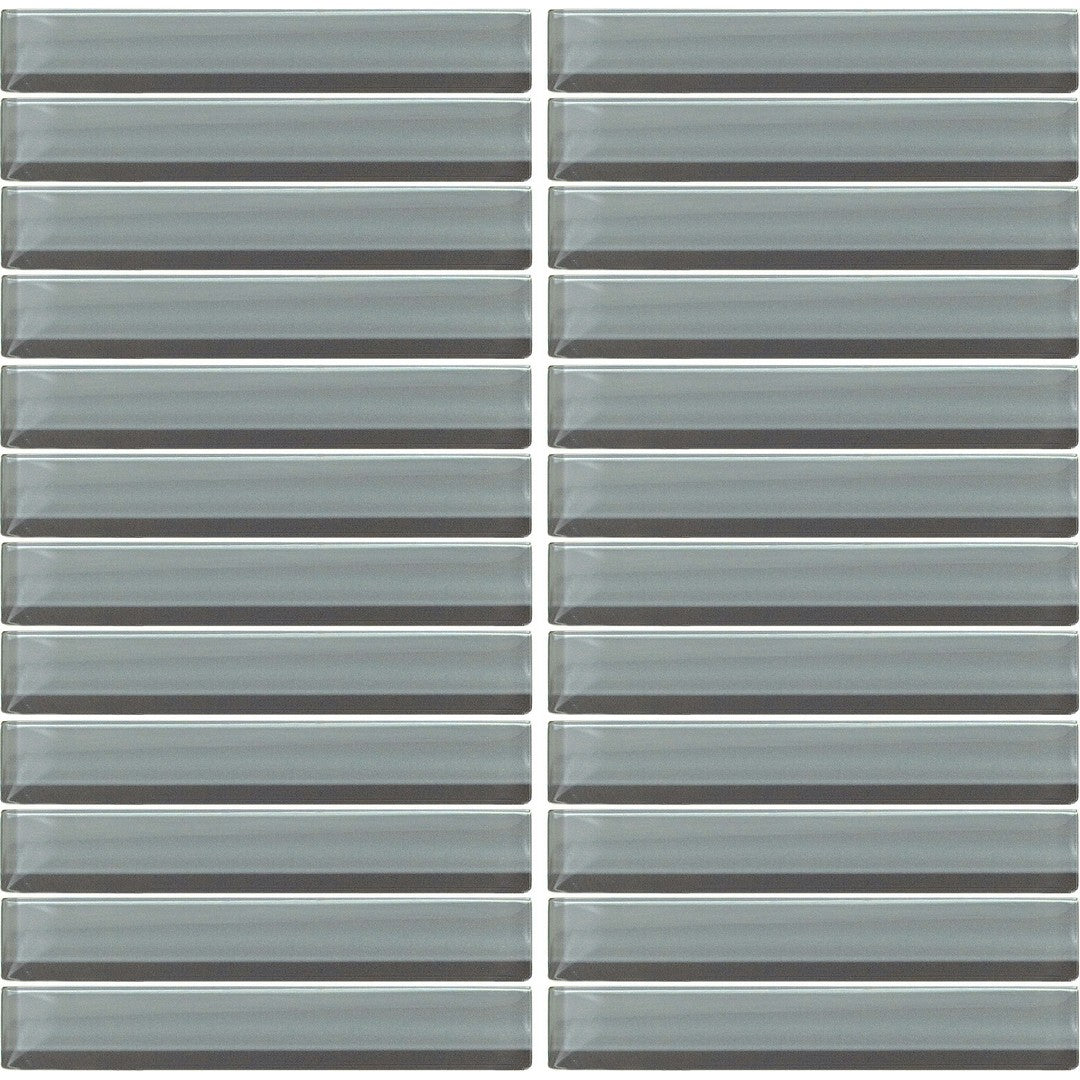 Daltile Color Wave 12" x 12" Matte Glass 1x6" Straight Joint Mosaic