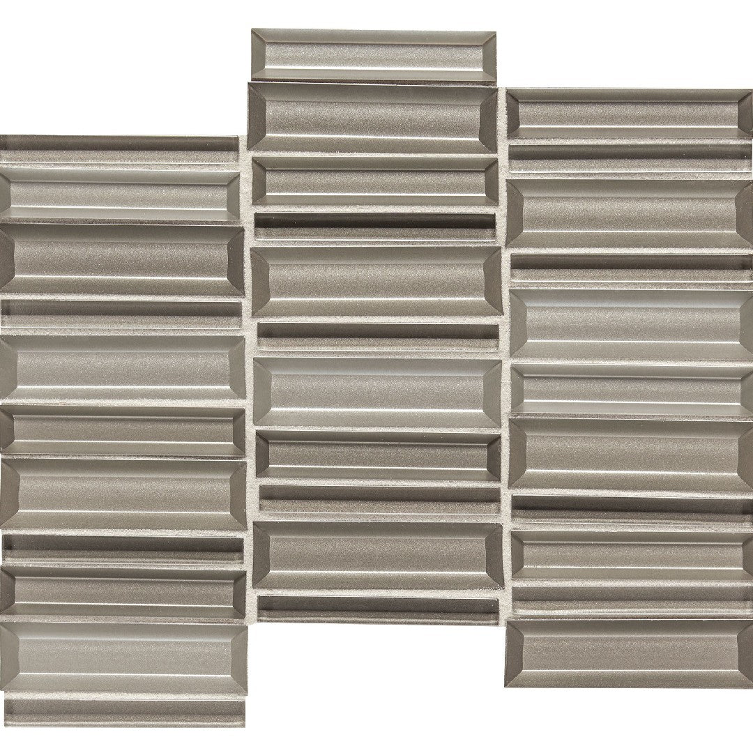 Daltile Cascading Waters 11" x 12" Glossy Glass 1x4" Random Stacked Deco Mosaic