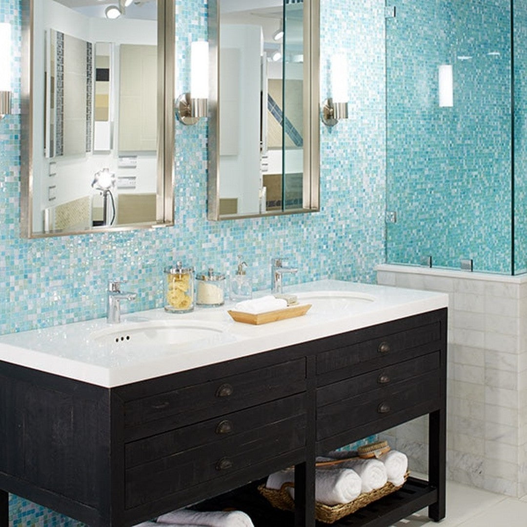 Daltile City Lights 12" x 12" Glossy Glass 1.5" Straight Joint Mosaic