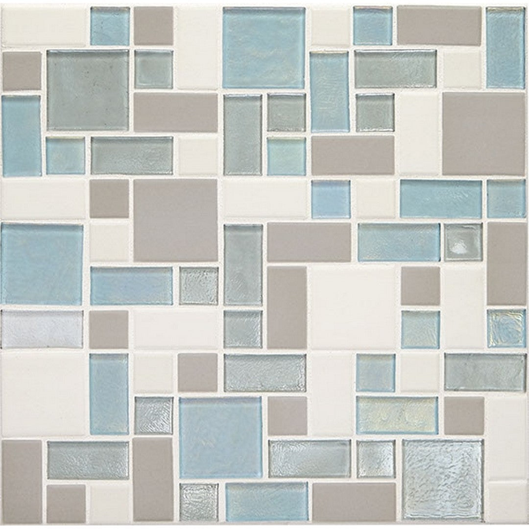 Daltile Coastal Keystones 12" x 12" Mixed Glass Block Random Mosaic