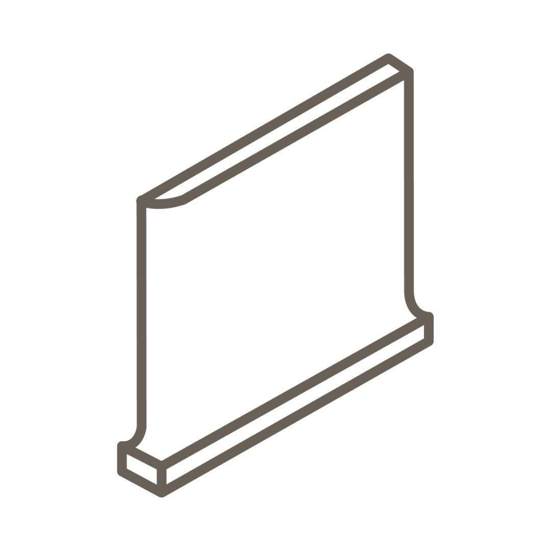 Daltile Colormatch SCR3361M - 3" x 6" Ceramic Right Cove Base Corner