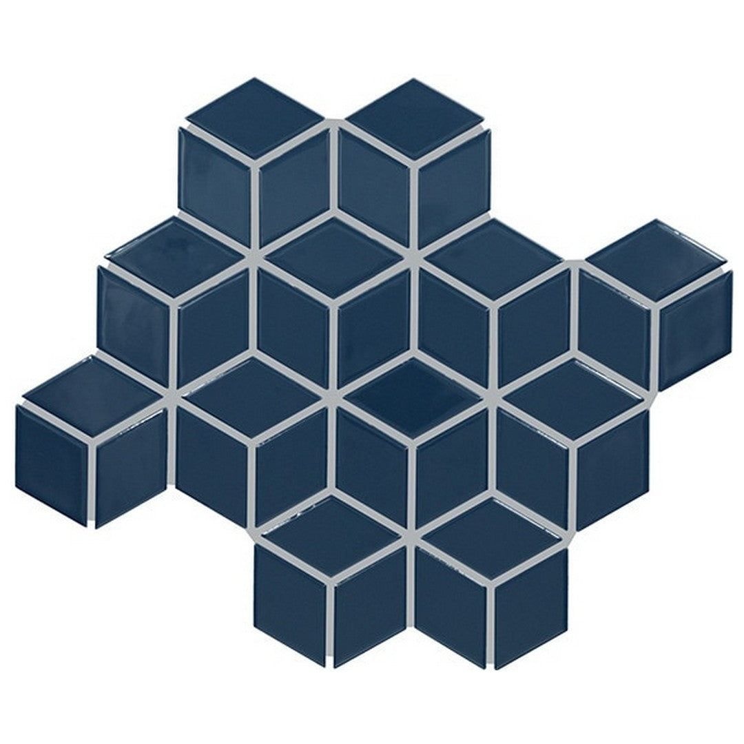 Daltile Color wheel Retro 12" x 13" Glossy Ceramic 2x3" 3D Cube Mosaic