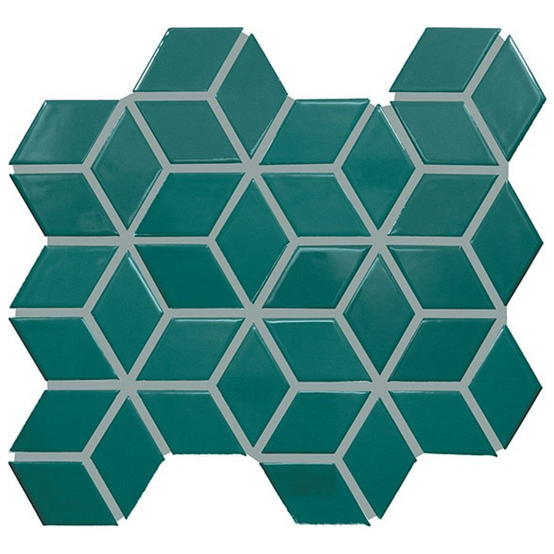 Daltile Color wheel Retro 12" x 13" Glossy Ceramic 2x3" 3D Cube Mosaic