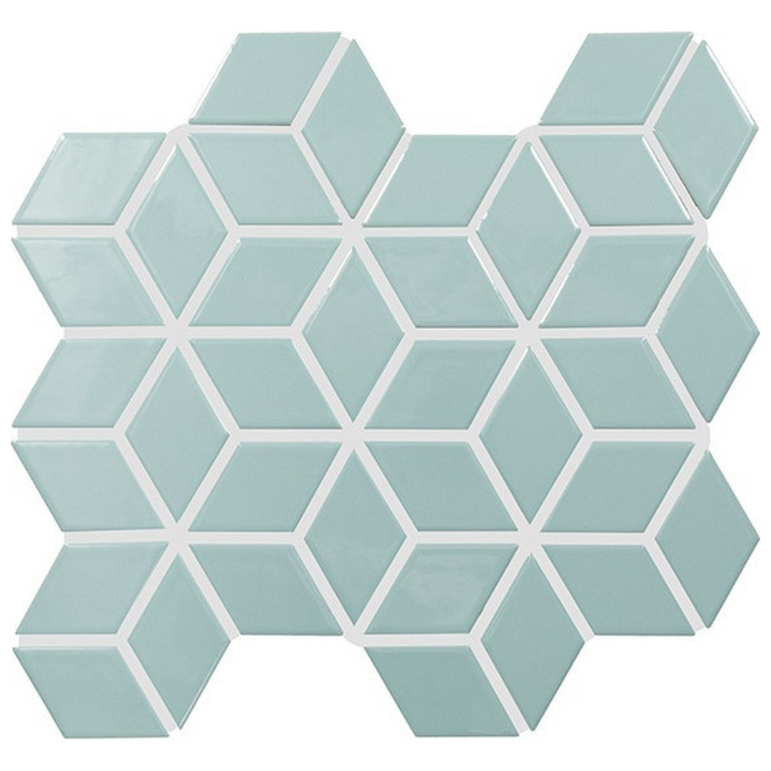 Daltile Color wheel Retro 12" x 13" Glossy Ceramic 2x3" 3D Cube Mosaic