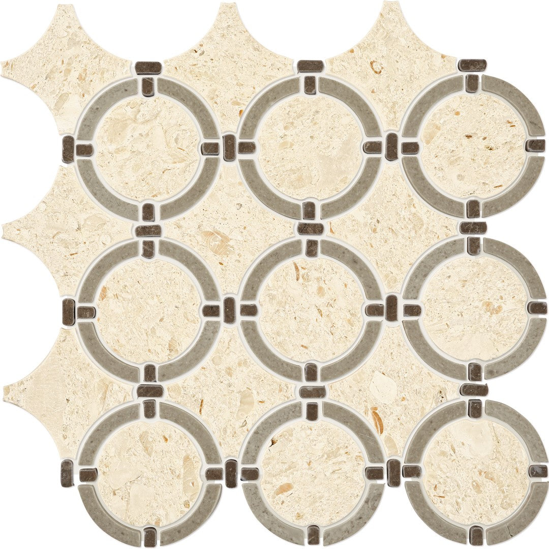 Daltile Raine 12" x 14" Honed Marble Linked Ring Mosaic