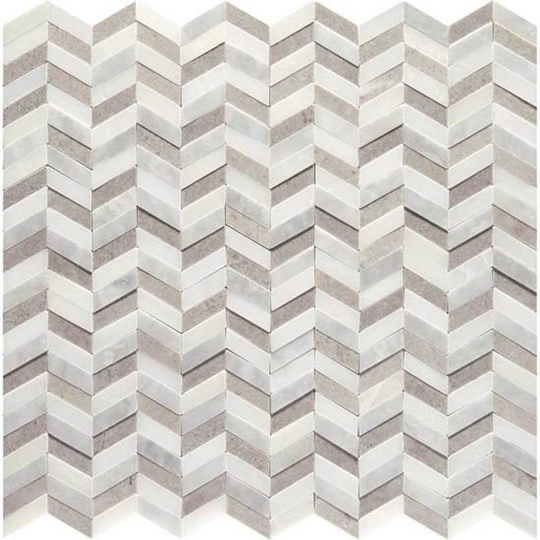 American Olean Candora 12" x 12" Polished Chevron Natural Stone Mosaic