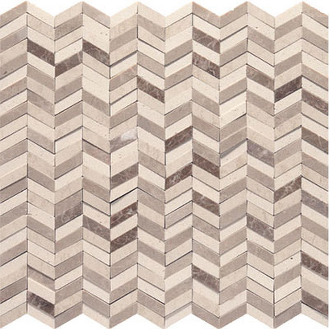 American Olean Candora 12" x 12" Polished Chevron Natural Stone Mosaic