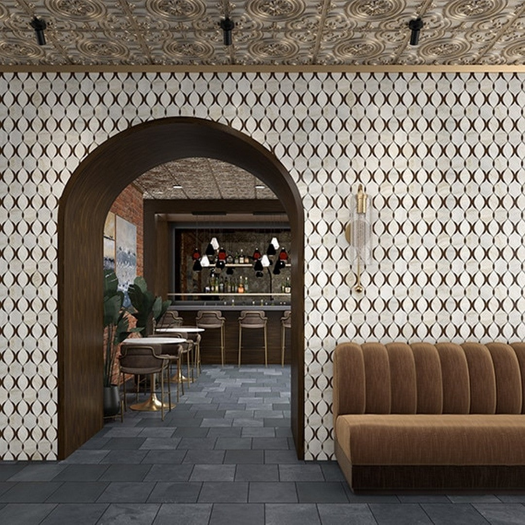 American Olean Presario 11.88" x 7.25" Modern Lantern Marble Mosaic Polished