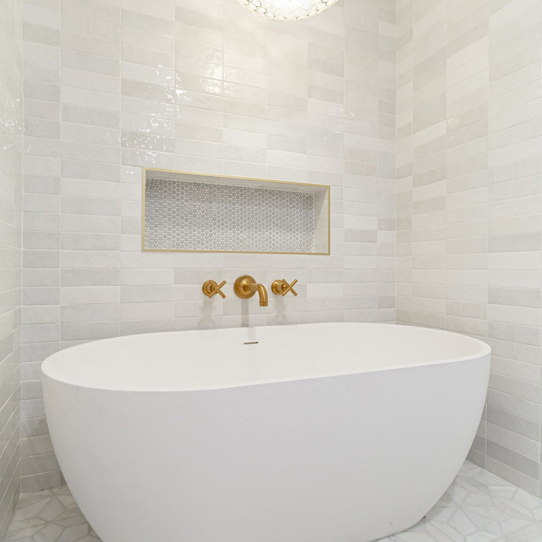 Bedrosians 360° 12" x 12" Penny Rounds Mosaic Gloss