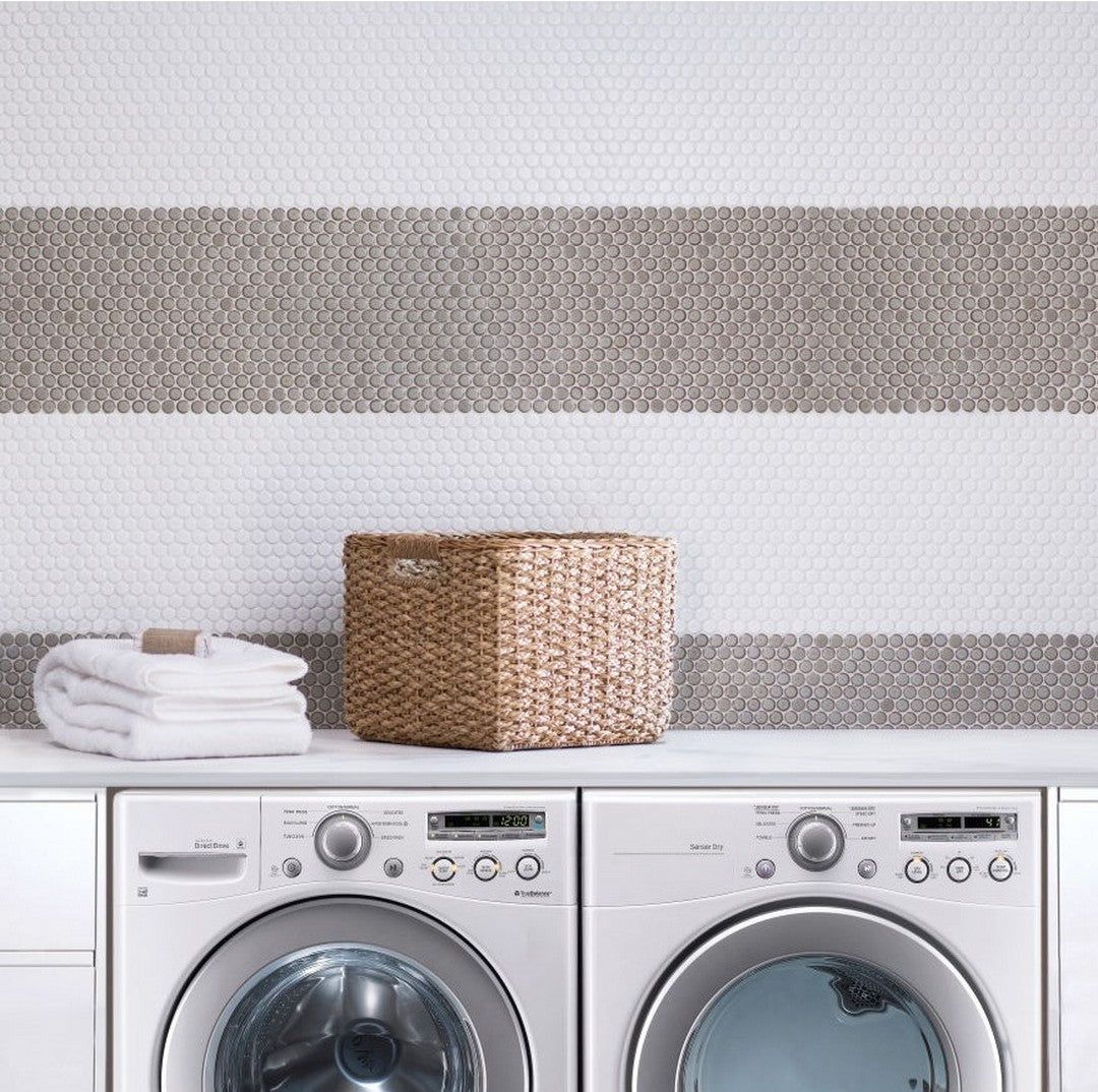 Bedrosians 360° 12" x 12" Penny Rounds Mosaic Matte