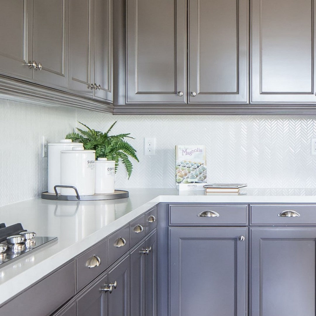 Bedrosians 90° 11" x 12.25" Herringbone Mosaic Gloss