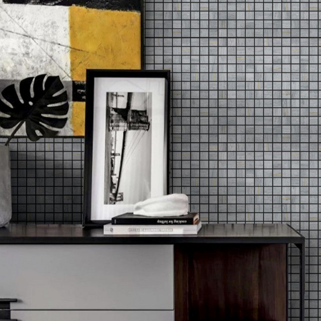 Bedrosians Ferrara 1" x 1" Honed Marble Mosaic Tile w/Brass