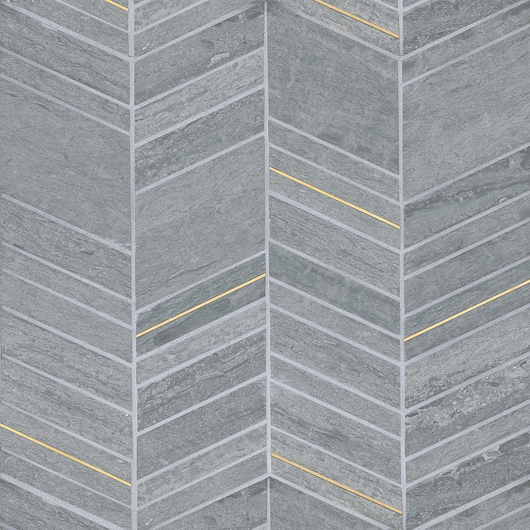 Bedrosians Ferrara 10.75" x 12" Honed Chevron Marble Mosaic Tile