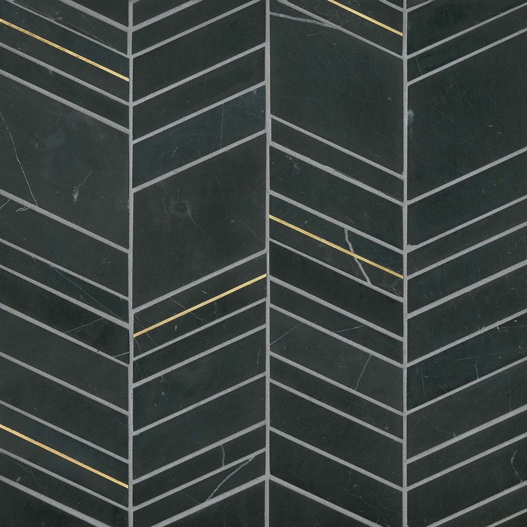 Bedrosians Ferrara 10.75" x 12" Honed Chevron Marble Mosaic Tile