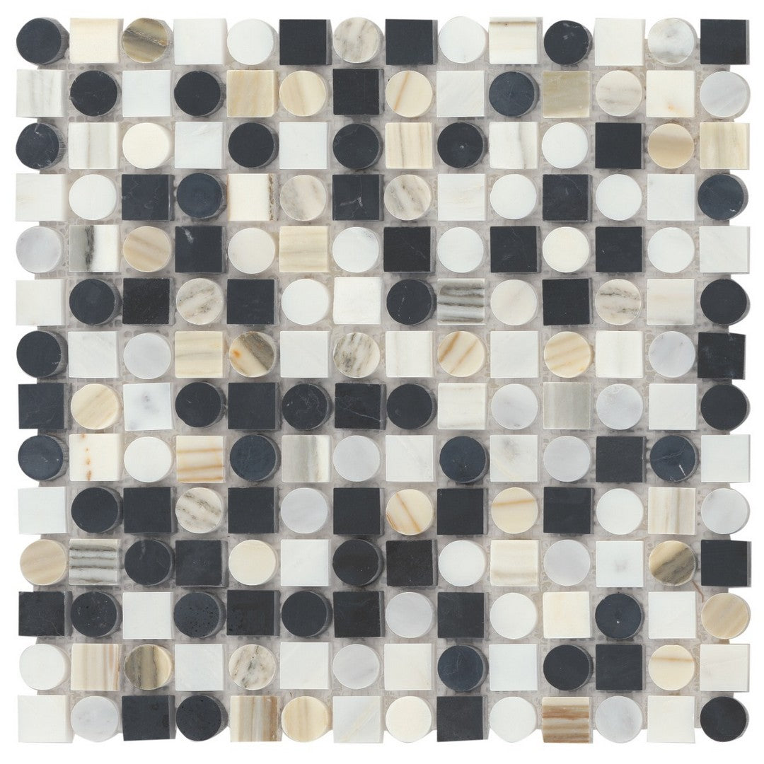Bedrosians Modni 12" x 12" Monroe Honed Marble Mosaic Tile