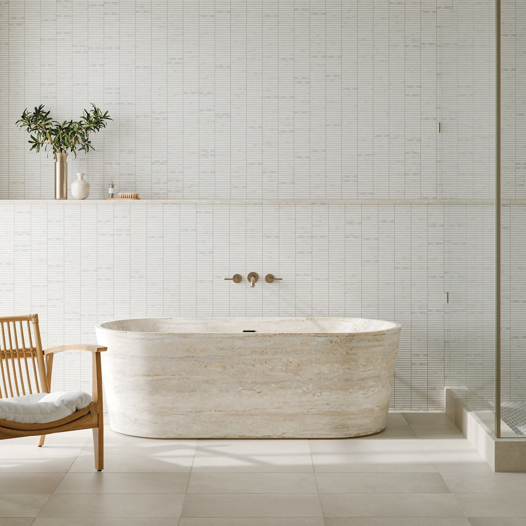 Bedrosians Monet 11.75" x 12" Honed Marble Mosaic Tile 3