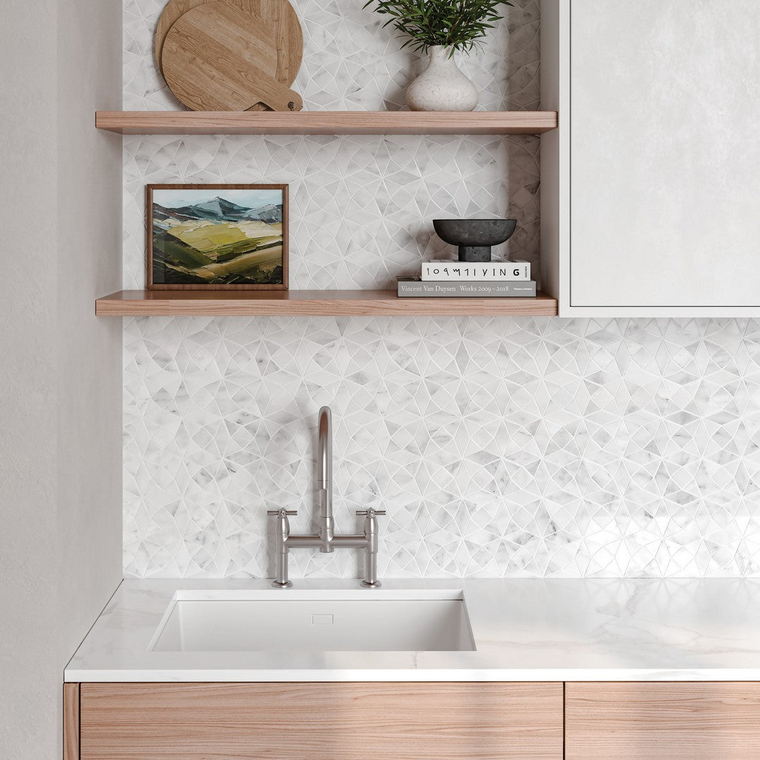 Bedrosians Monet 10.25" x 10.25" Honed Marble Mosaic Tile 5