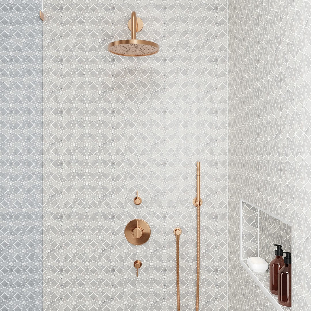 Bedrosians Monet 10.25" x 10.25" Honed Marble Mosaic Tile 5