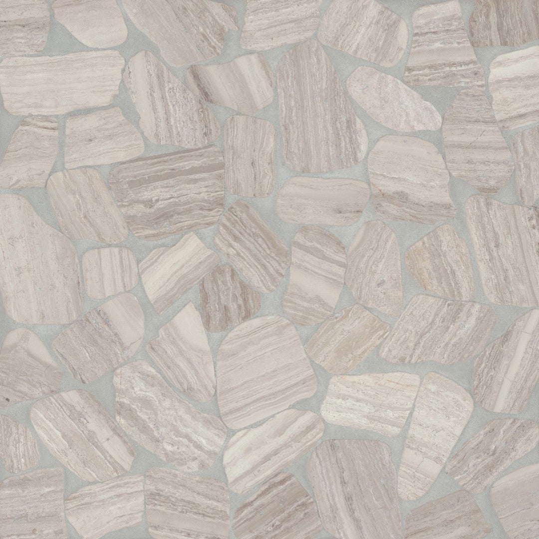 Bedrosians Waterbrook 12" x 12" Medium Sliced Pebble Mosaic