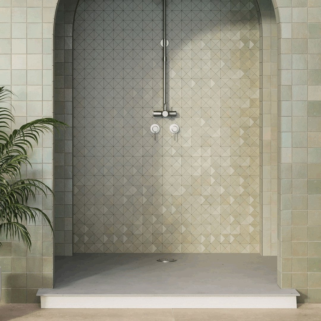 Bedrosians Zagora 12" x 12" Triangle Glossy Zellige Mosaic Tile