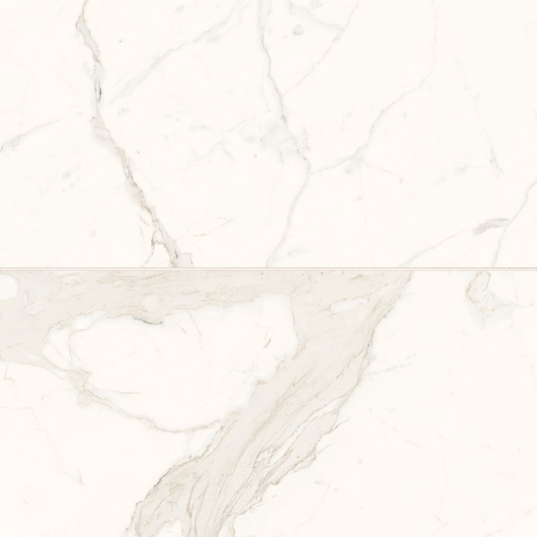 Bedrosians Magnifica 24" x 48" Calacatta Super White Polished Tile 8mm