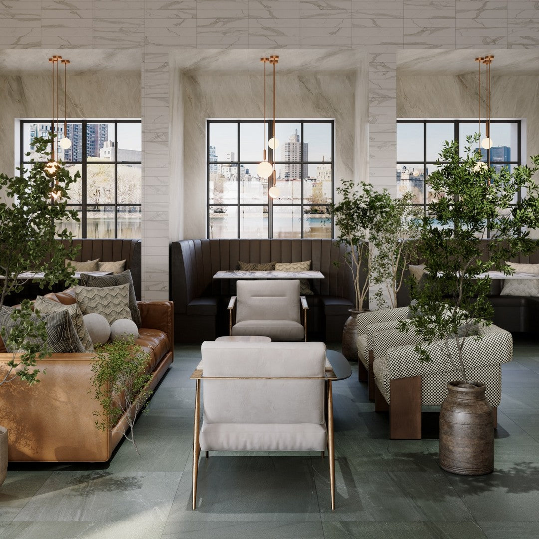 Bedrosians Magnifica 4" x 24" Calacatta Super White Polished Tile 8mm