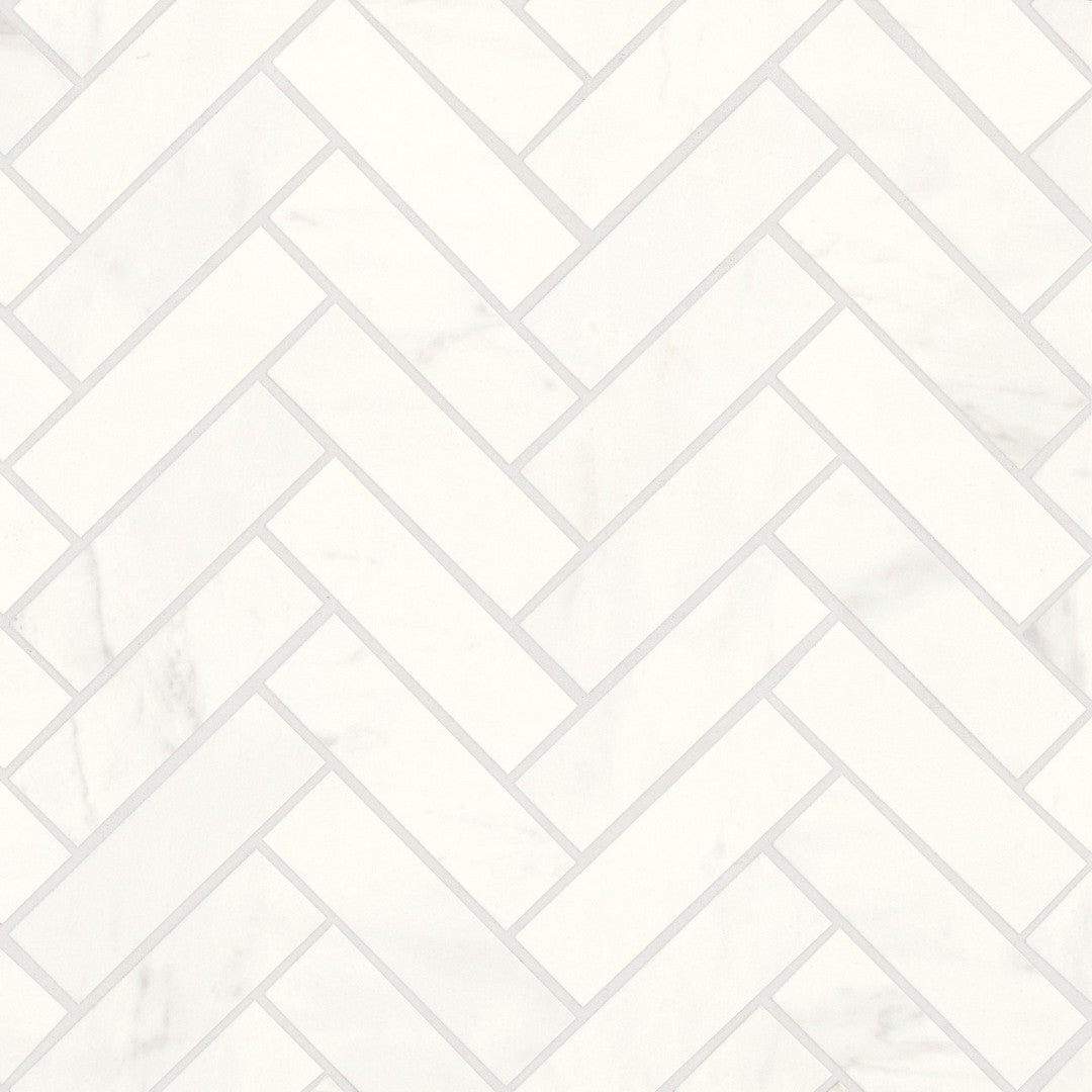 Bedrosians Magnifica 12" x 12" Honed Herringbone Luxe White 1x4" Mosaic