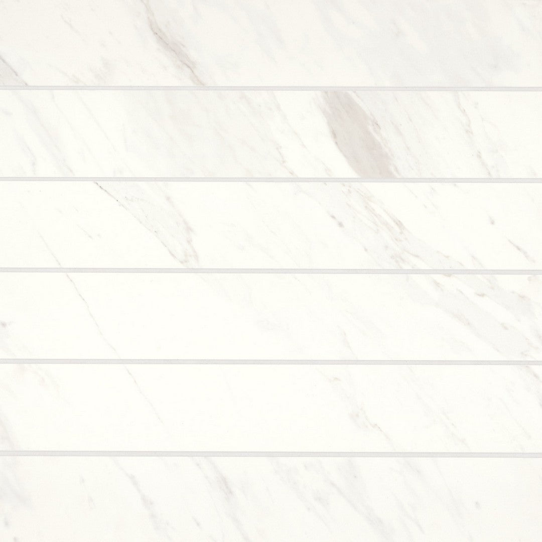 Bedrosians Magnifica 4" x 24" Honed Luxe White Tile 8mm