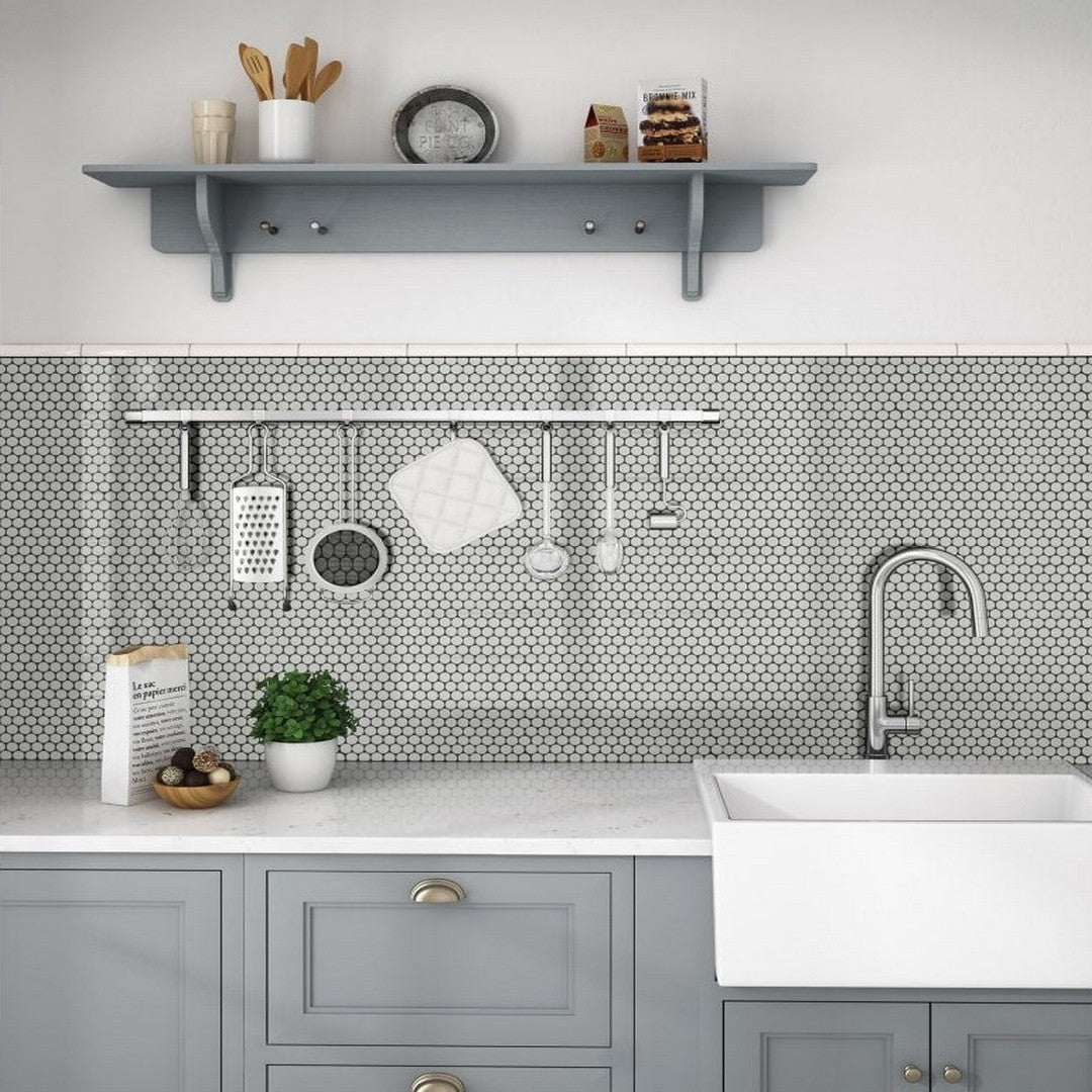 MS International Domino 11" x 12" Glossy Porcelain Mosaic