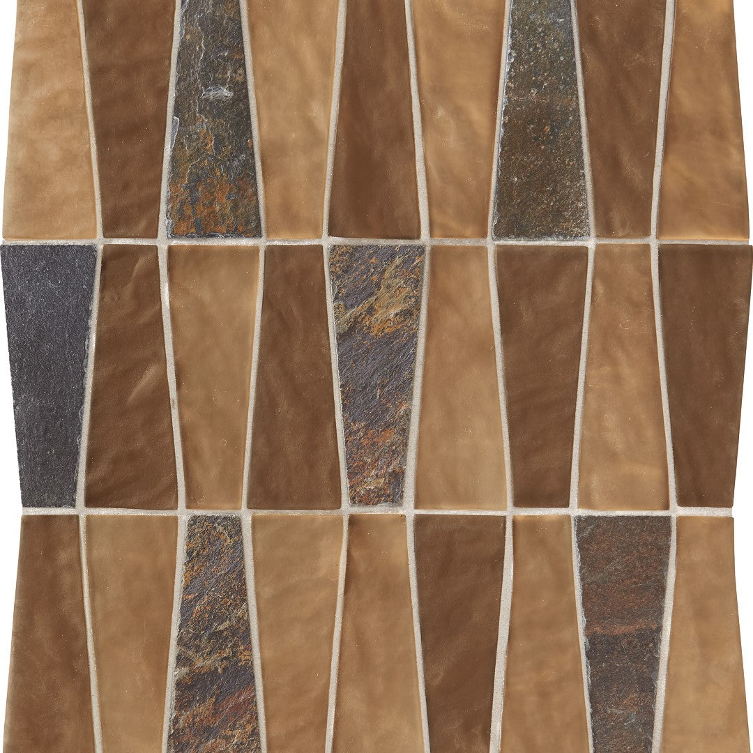 Daltile Regal Pendant 11" x 12" Satin Glass 1.5x4" Trapezoid Mosaic
