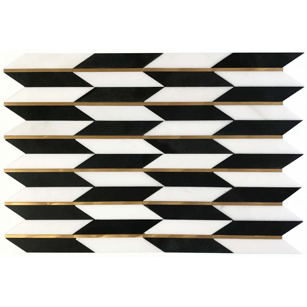 Ottimo Era 11.5" x 15.5" Honed Stone & Metal Mosaic