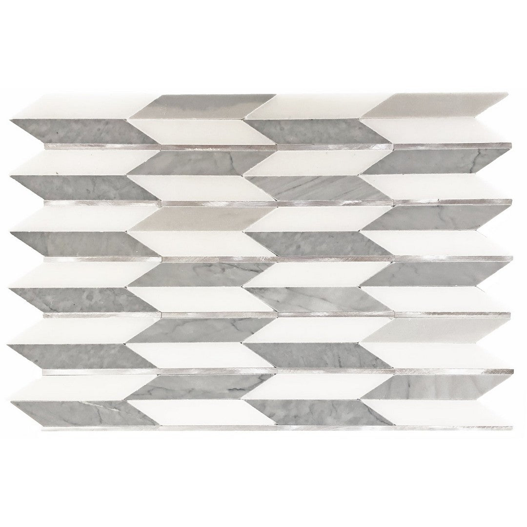 Ottimo Era 11.5" x 15.5" Honed Stone & Metal Mosaic