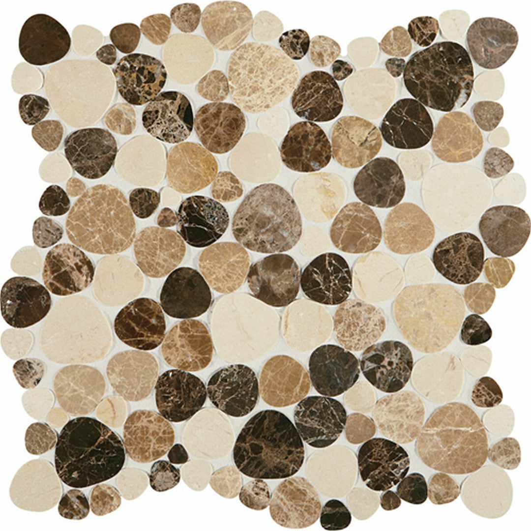 Daltile Fashion Accents 12" x 12" Mix Natural Stone Pebble Mosaic